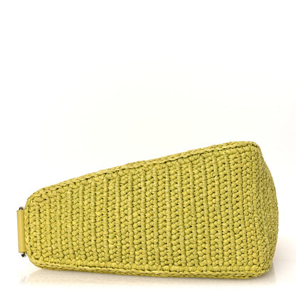 Prada Yarn Raffia Effect Crochet Triangle Shoulder Bag Giallo 1857168