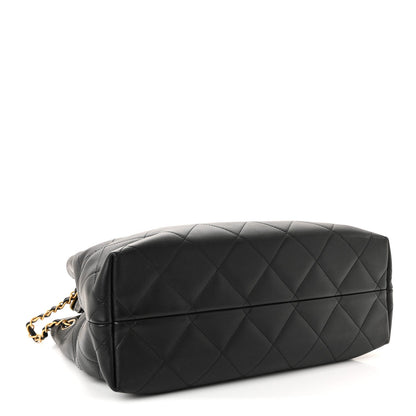 Chanel Calfskin Quilted Small Coco Base Shopping Bag Black 1819266