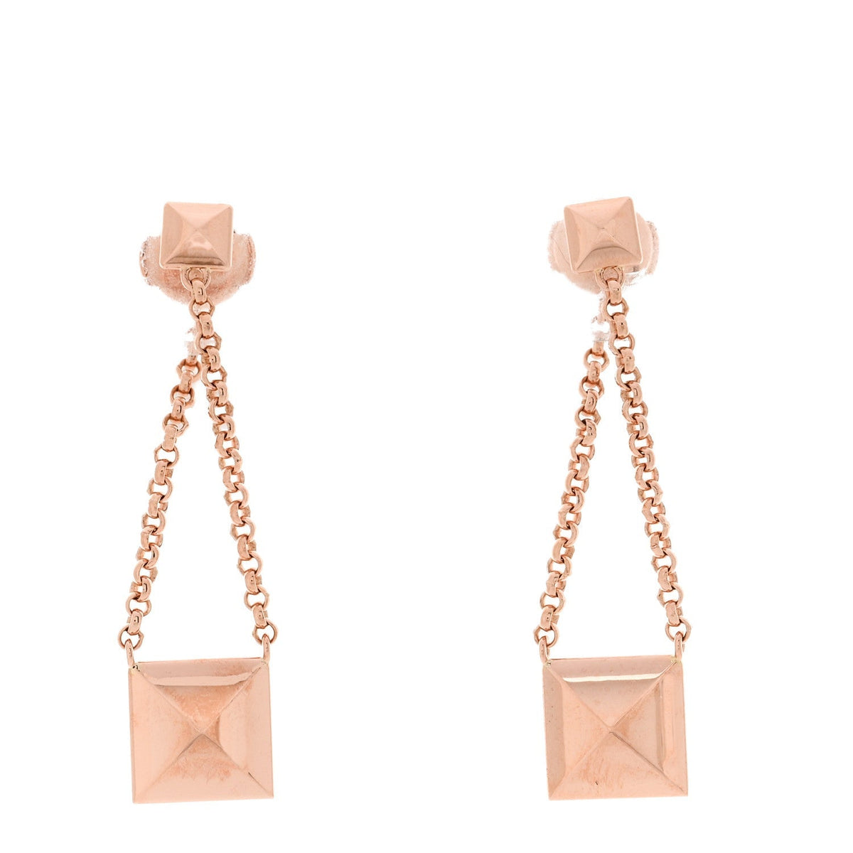 Hermes 18K Rose Gold Clou d'H Dangle Earrings