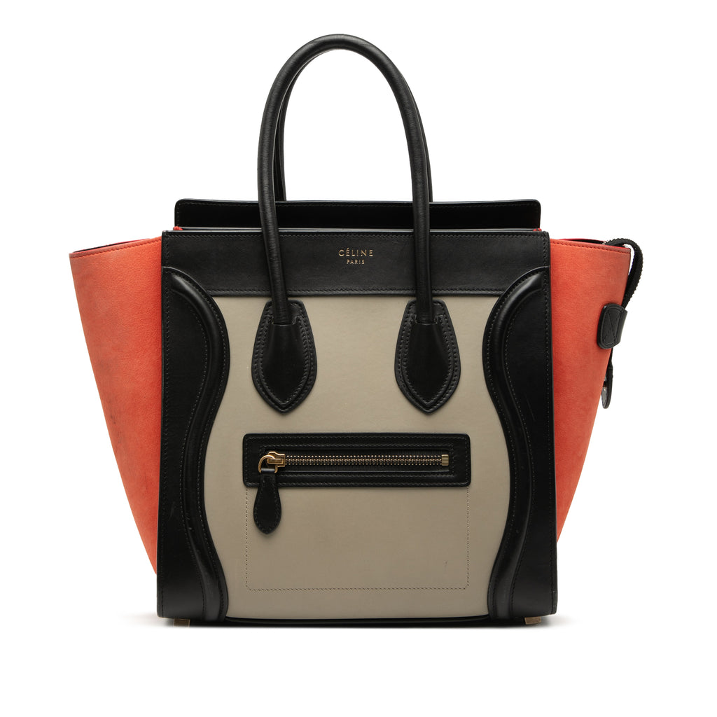 Tricolor Luggage Bag Leather Micro