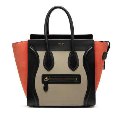 Tricolor Luggage Bag Leather Micro