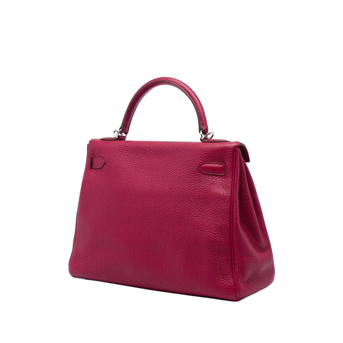 Kelly Handbag Red Togo with Palladium Hardware 32