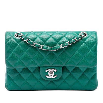Classic Double Flap Bag Quilted Caviar Small