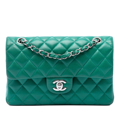 Classic Double Flap Bag Quilted Caviar Small