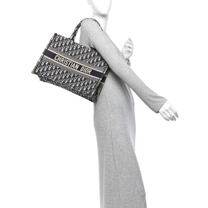 Dior Oblique Canvas Medium Book Tote Blue Multicolor