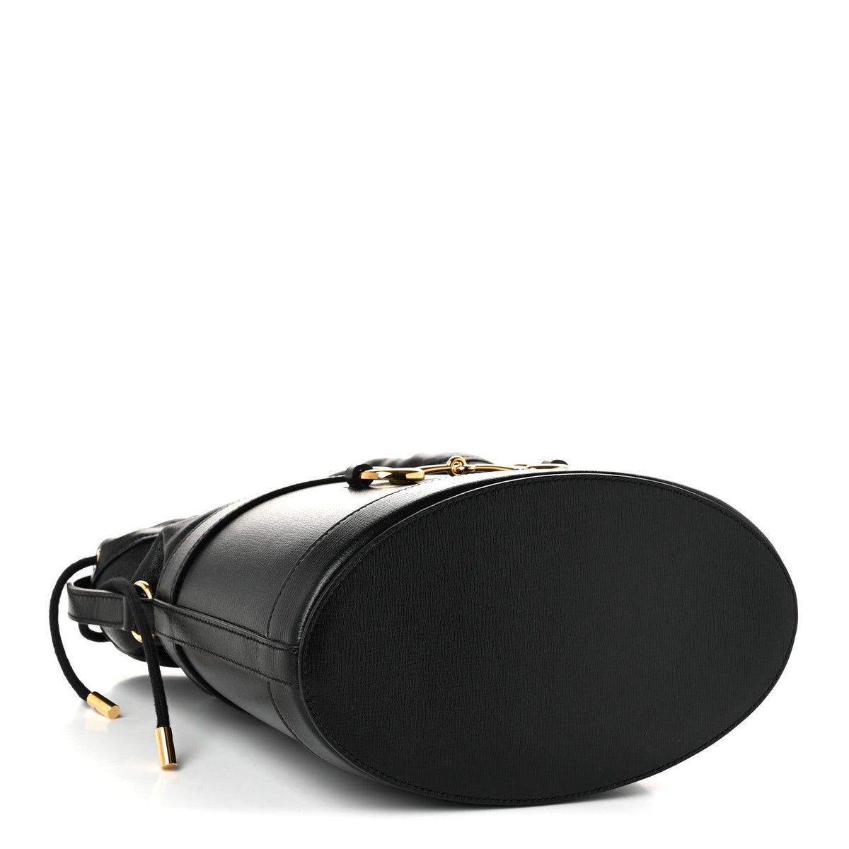 Gucci Calfskin Horsebit 1955 Drawstring Bucket Bag Black
