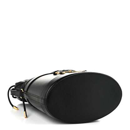 Gucci Calfskin Horsebit 1955 Drawstring Bucket Bag Black