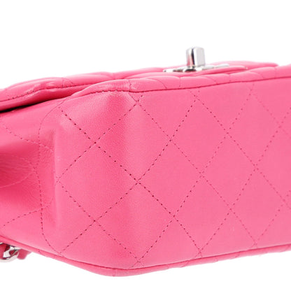 Chanel Lambskin Quilted Mini Square Flap Dark Pink
