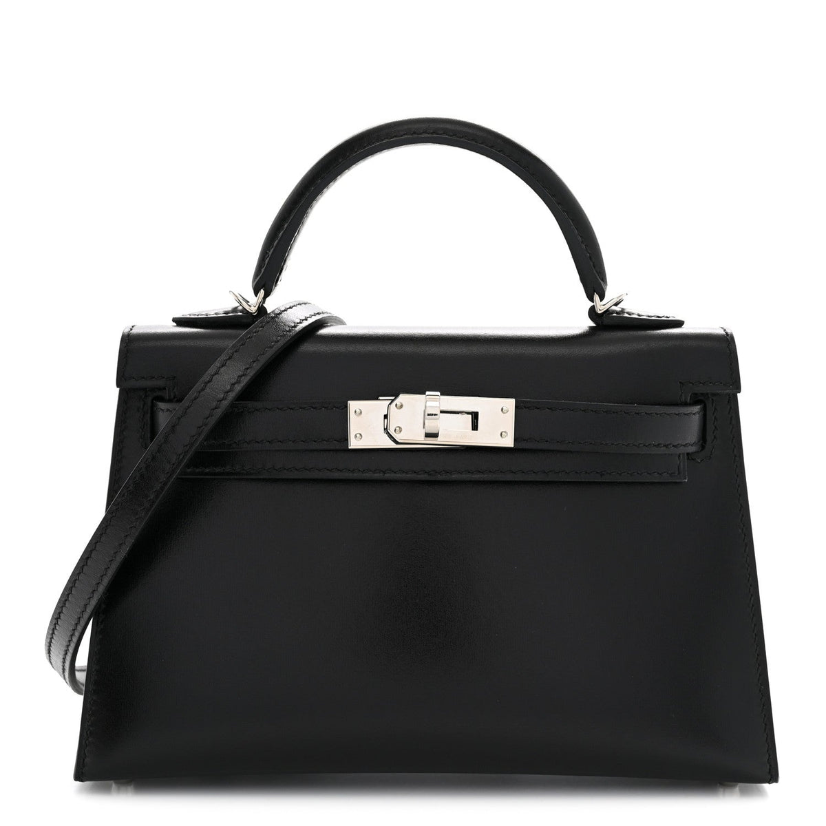 Hermès Box Calfskin Mini Kelly Sellier 20 Black