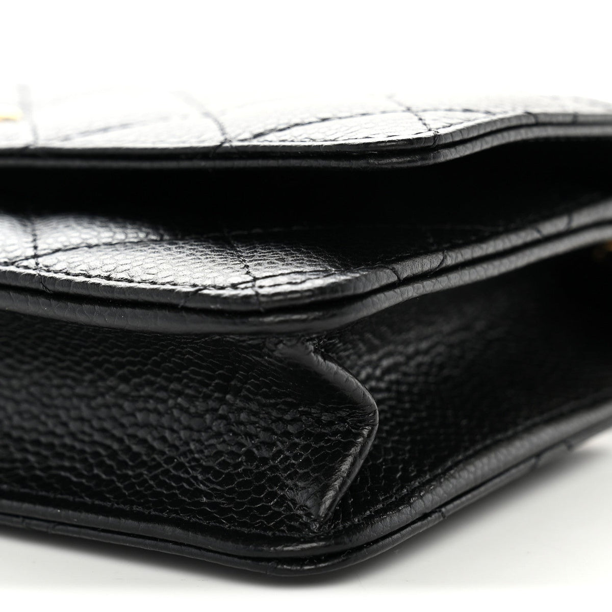 Chanel Caviar Quilted CC Turnlock Wallet On Chain WOC Black