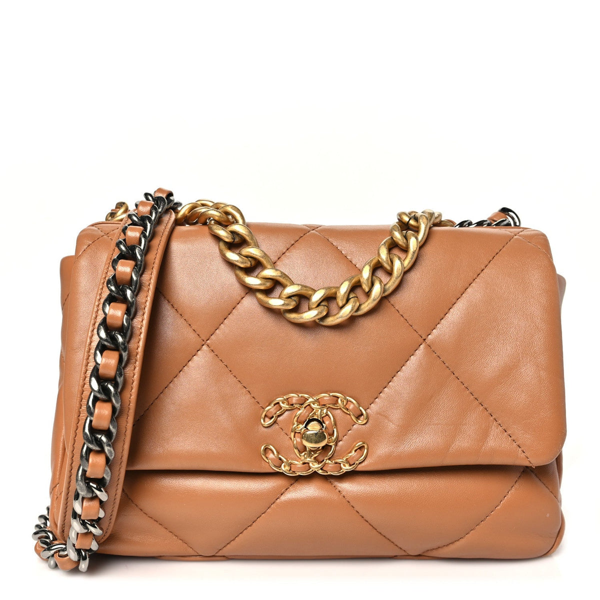 Chanel Lambskin Quilted Medium 19 Flap Brown