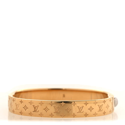 Louis Vuitton Brass Monogram Nanogram Cuff S Gold