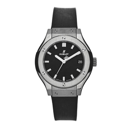Hublot Titanium Rubber 33mm Classic Fusion Quartz Watch Black 581.NX.1171.RX