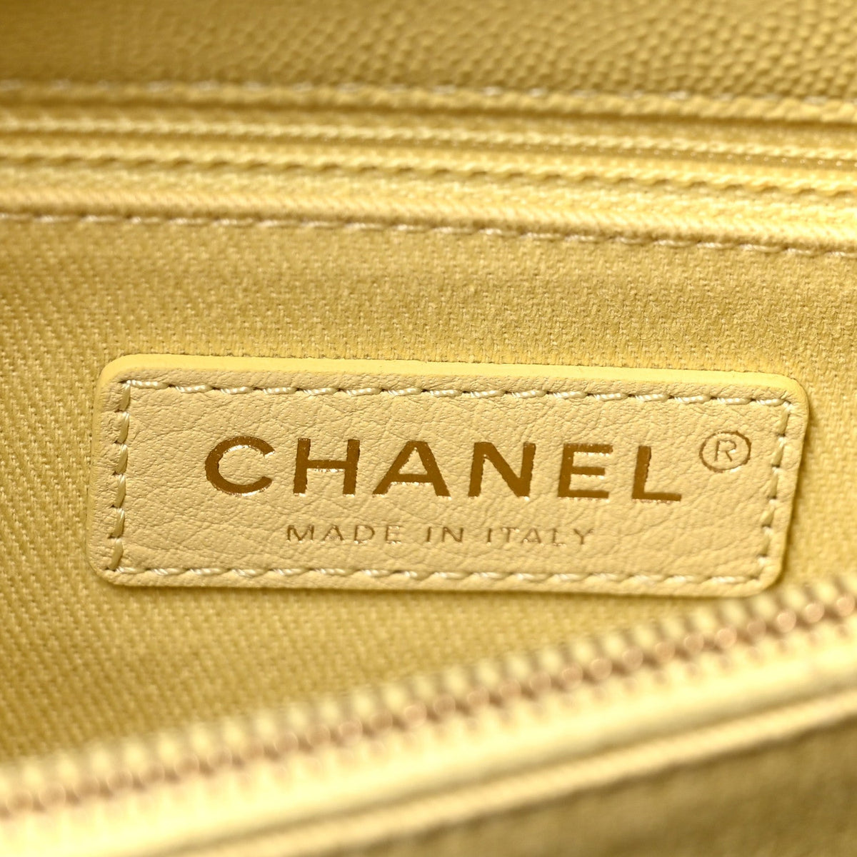 Chanel Caviar Quilted Small Coco Handle Flap Yellow