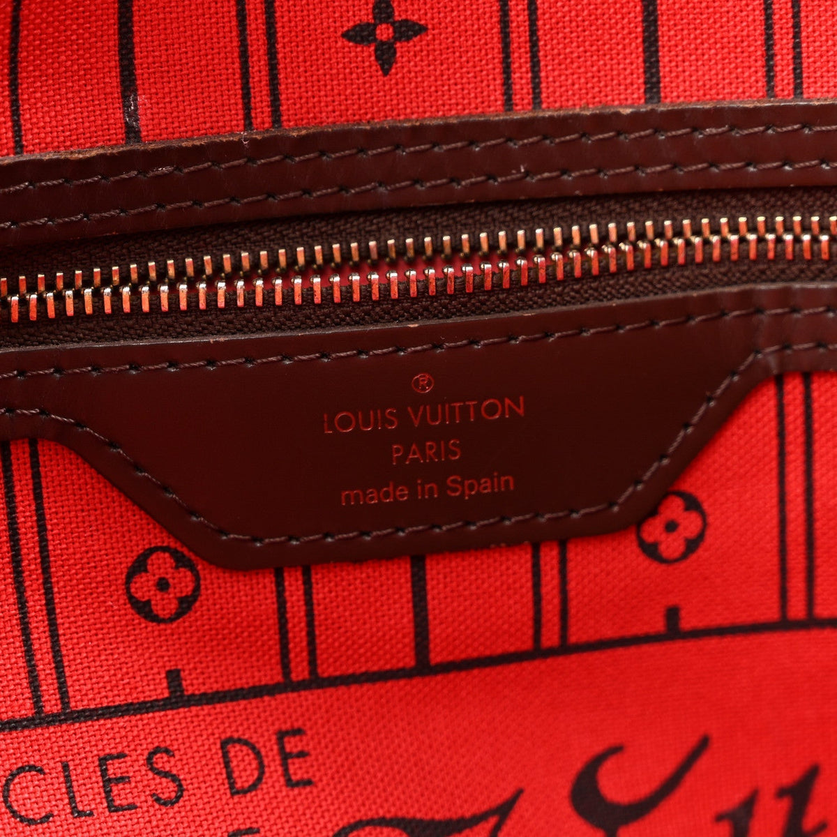 Louis Vuitton Coated Canvas Damier Ebene Neverfull MM Tote Bag Brown 1983208