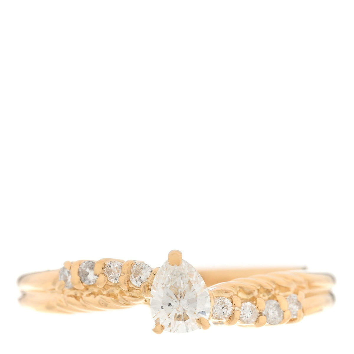 Parker & West 18K Yellow Gold Diamond Pear Cut Ring 52 6