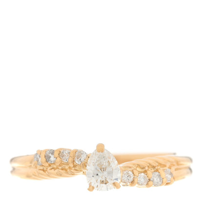 Parker & West 18K Yellow Gold Diamond Pear Cut Ring 52 6