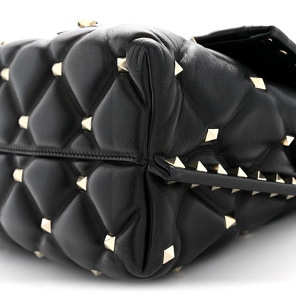 Valentino Garavani Nappa Medium Candystud Top Handle Bag Black 1981048