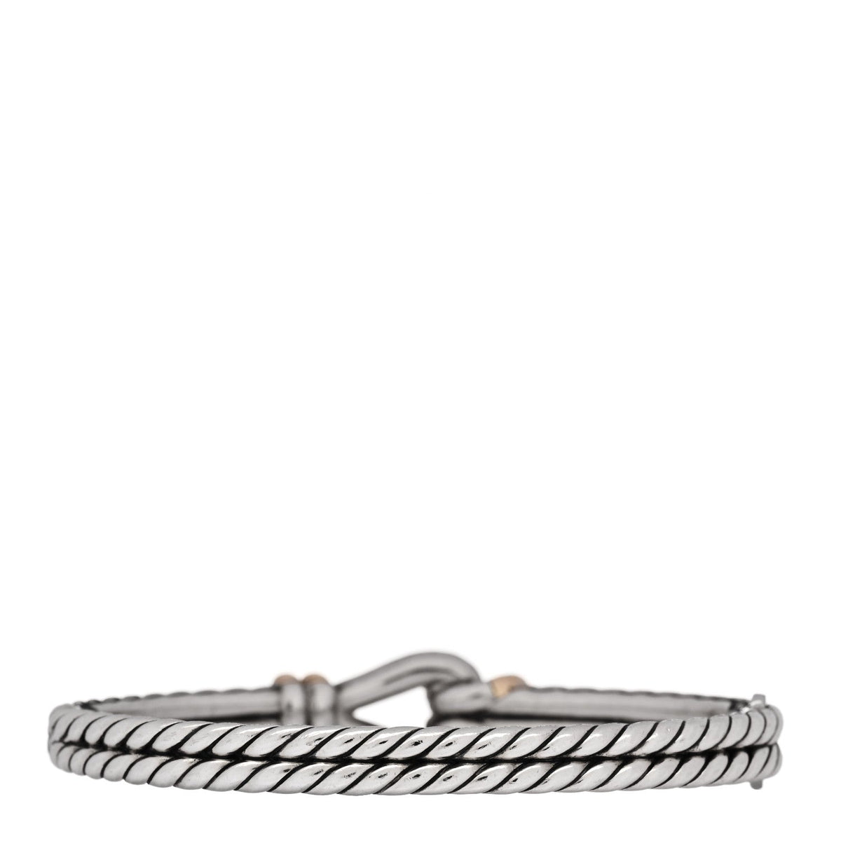 David Yurman Sterling Silver 18K Yellow Gold 11mm Thoroughbred Loop Bracelet