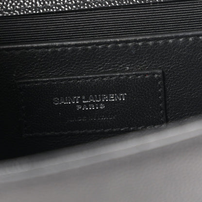 Saint Laurent Grain De Poudre Medium Kate Satchel Black