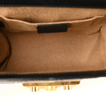 Gucci GG Supreme Calfskin Small Padlock Shoulder Bag Beige Black Cuir 1986340