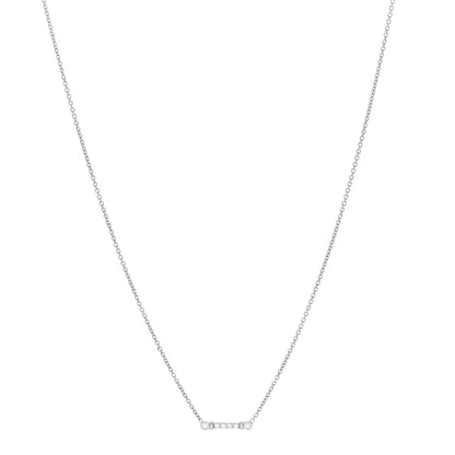 Tiffany Platinum Diamond Fleur de Lis Key Bar Pendant Necklace