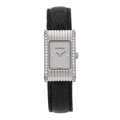Boucheron Stainless Steel Alligator Diamond 18mm Reflet Quartz Watch