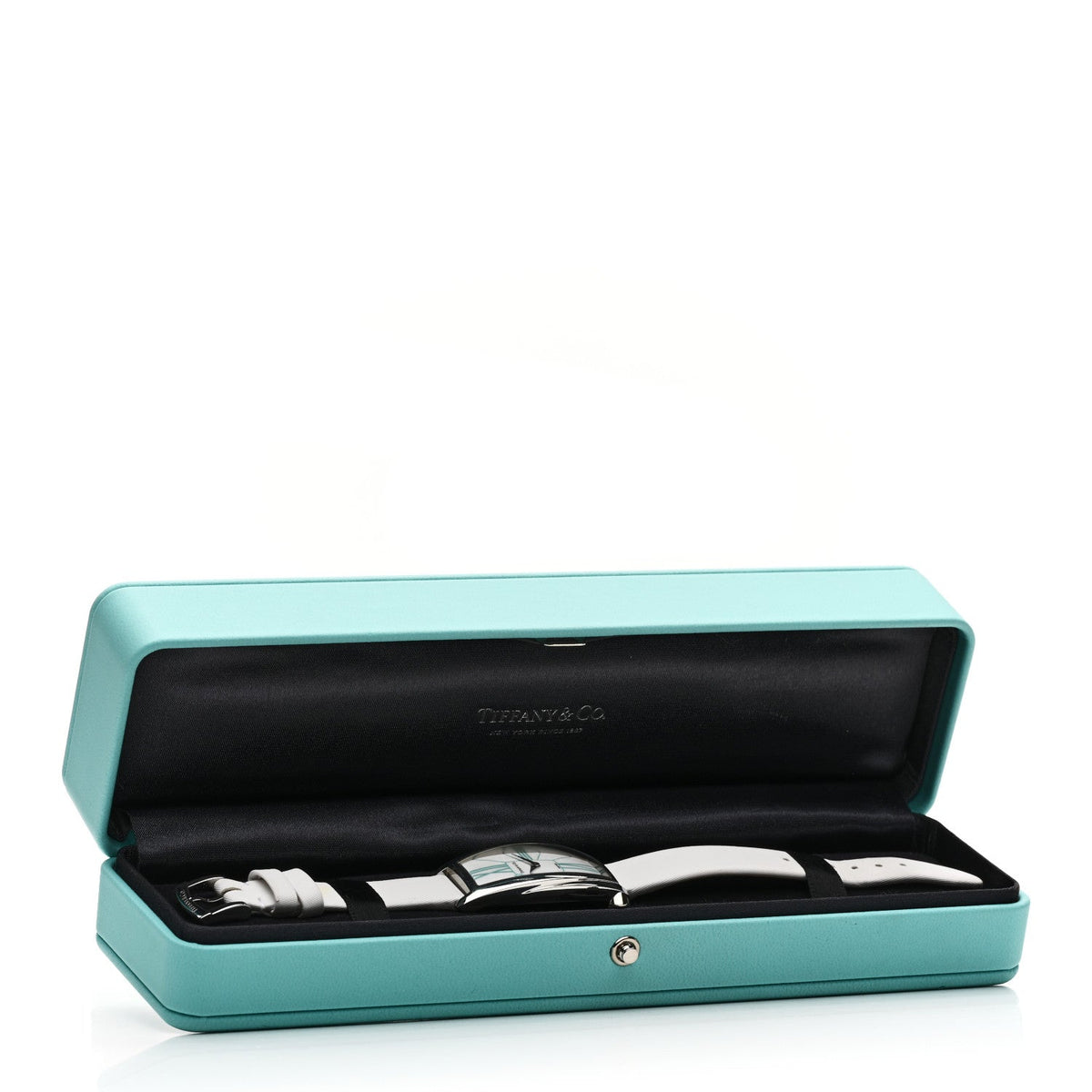 Tiffany Stainless Steel Satin 22mm Gemea Quartz Watch White