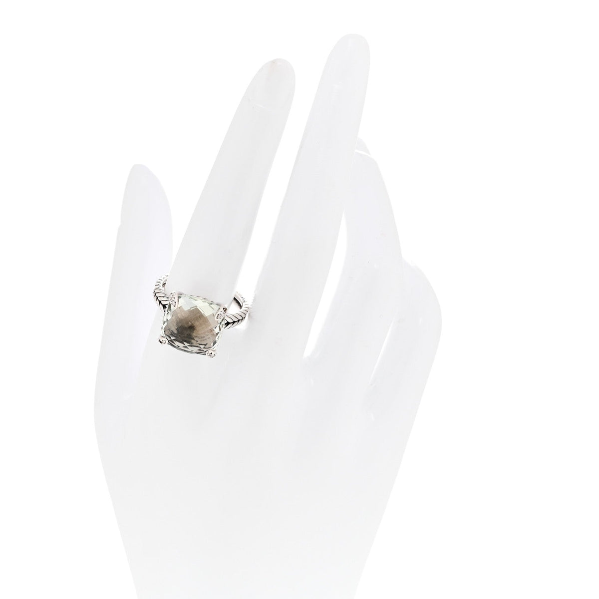 David Yurman Sterling Silver Diamond 14mm Chatelaine Ring 60 9