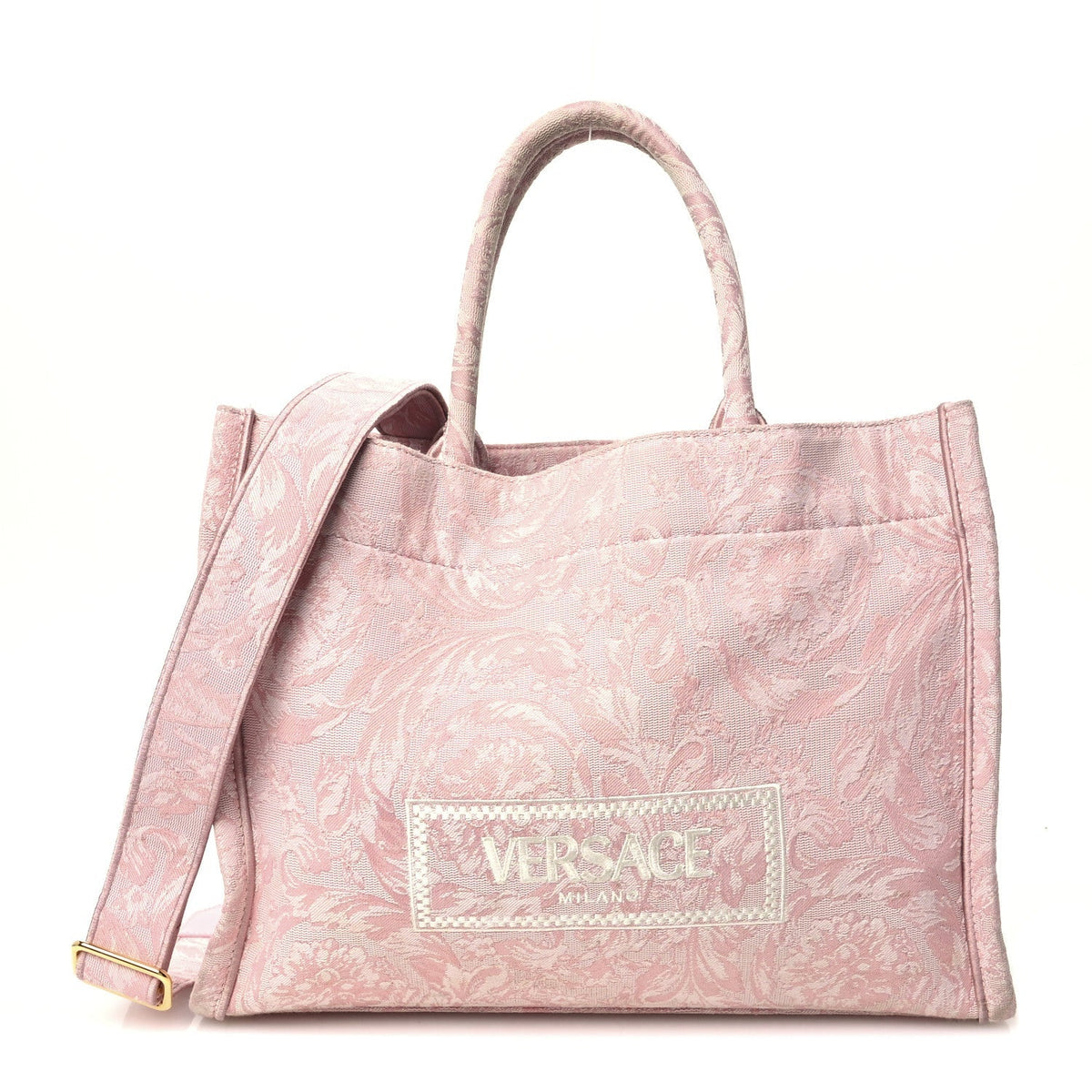Versace Jacquard Barocco Print Medium Athena Tote Pink
