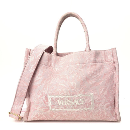 Versace Jacquard Barocco Print Medium Athena Tote Pink