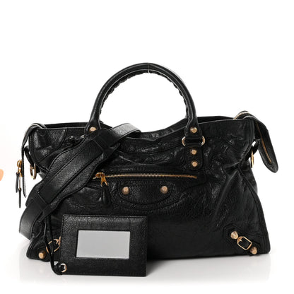 Balenciaga Agneau Giant 12 Gold Hardware City Black
