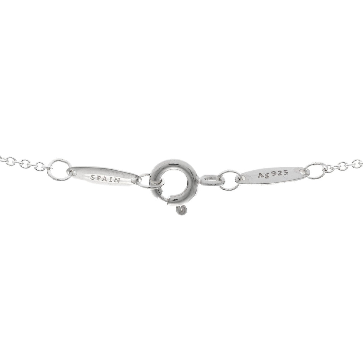Tiffany Sterling Silver Black Jade Elsa Peretti Open Heart Pendant Necklace