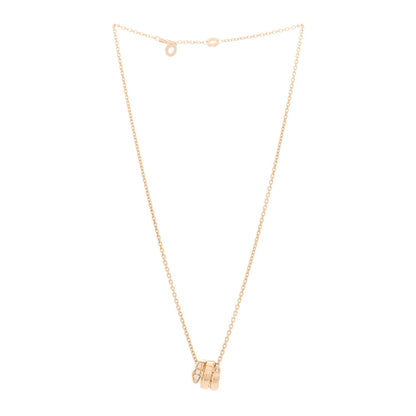 Bulgari 18K Rose Gold Diamond Serpenti Viper Demi Pave Pendant Necklace