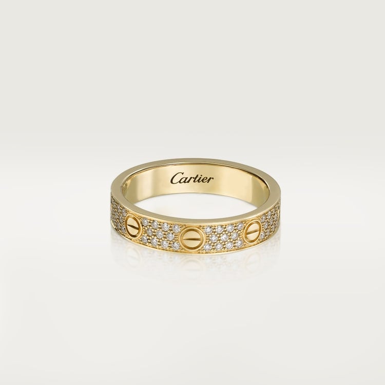 18K Gold Diamonds Cartier Love Ring