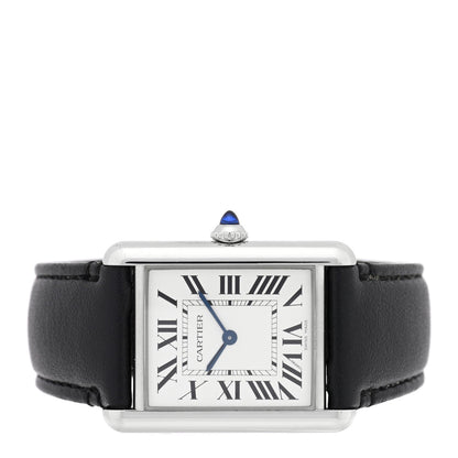 Cartier Stainless Steel Calfskin 25mm SolarBeat Tank Watch