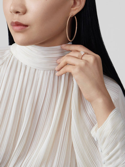 18K Gold VCA Perlée Pearls of Gold Hoop Earrings