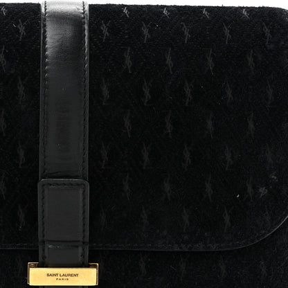Saint Laurent Suede Le Monogramme Satchel Black