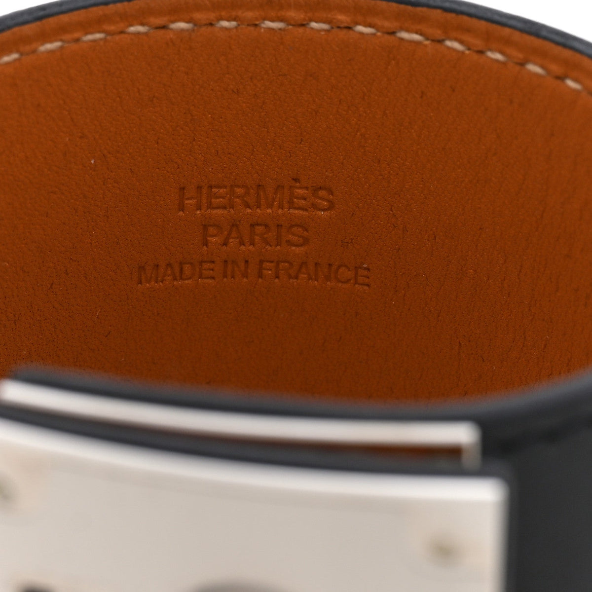 Hermes Box Leather Kelly Dog Bracelet Black