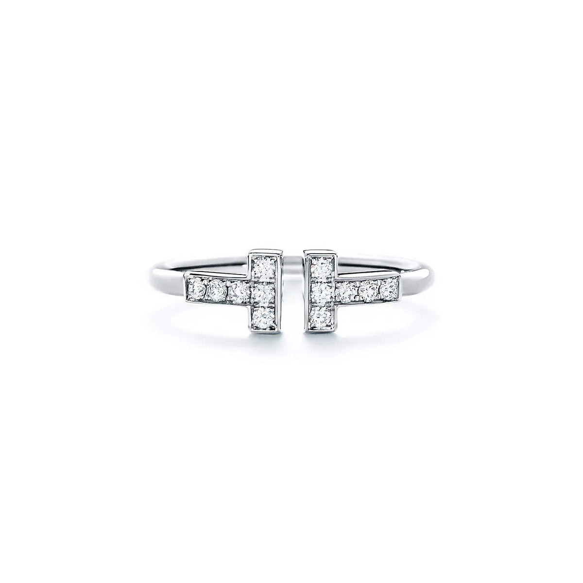 18K Gold Diamond Tiffany T Ring