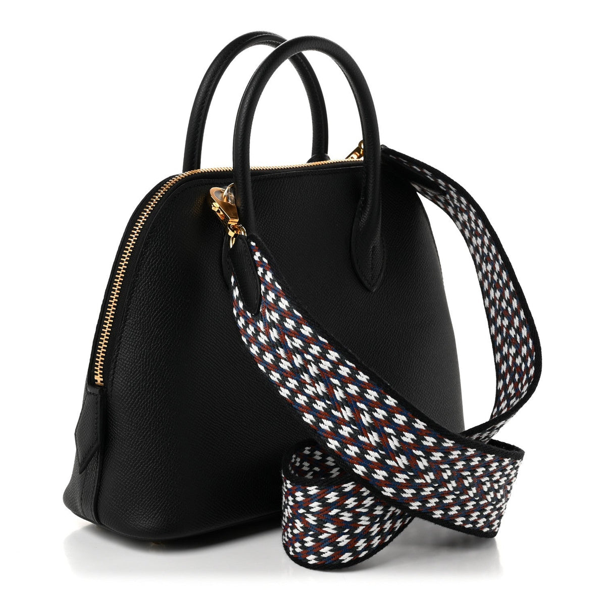 Hermes Epsom 1923 Sangle Bolide 25 Bag Black White