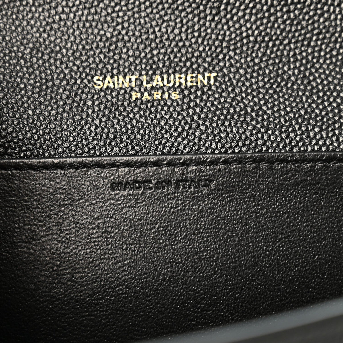 Saint Laurent Grain de Poudre Uptown Chain Wallet Black