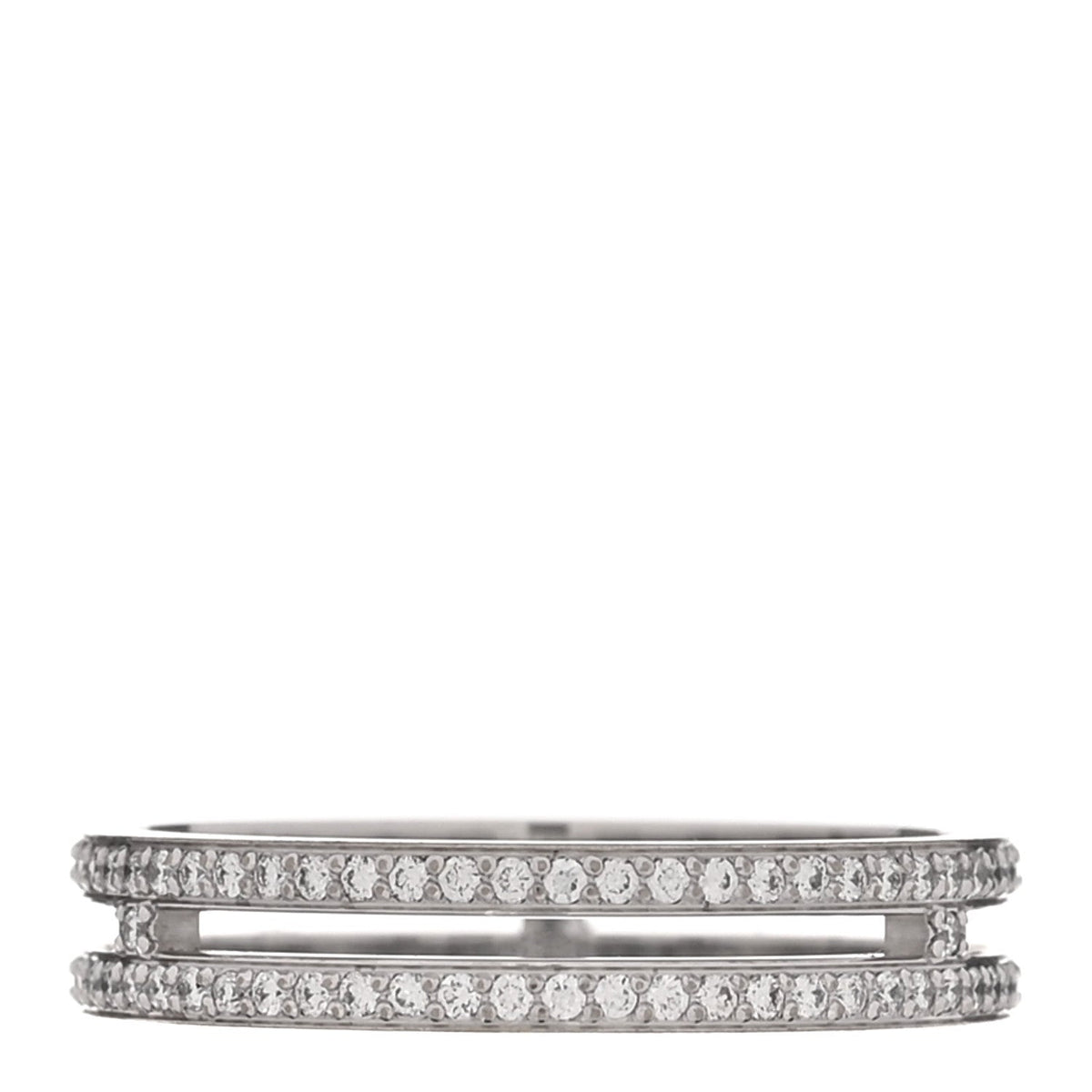 Hermes 18K White Gold Diamond Ariane Wedding Band Ring 51 5.75