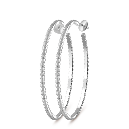 18K Gold VCA Perlée Pearls of Gold Hoop Earrings