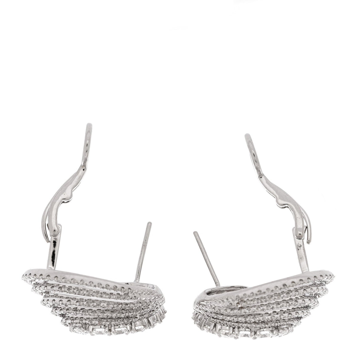 Parker & West 18K White Gold Diamond 4.36ctw Swirl Earrings