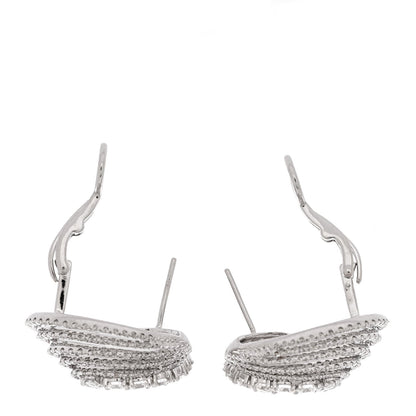 Parker & West 18K White Gold Diamond 4.36ctw Swirl Earrings
