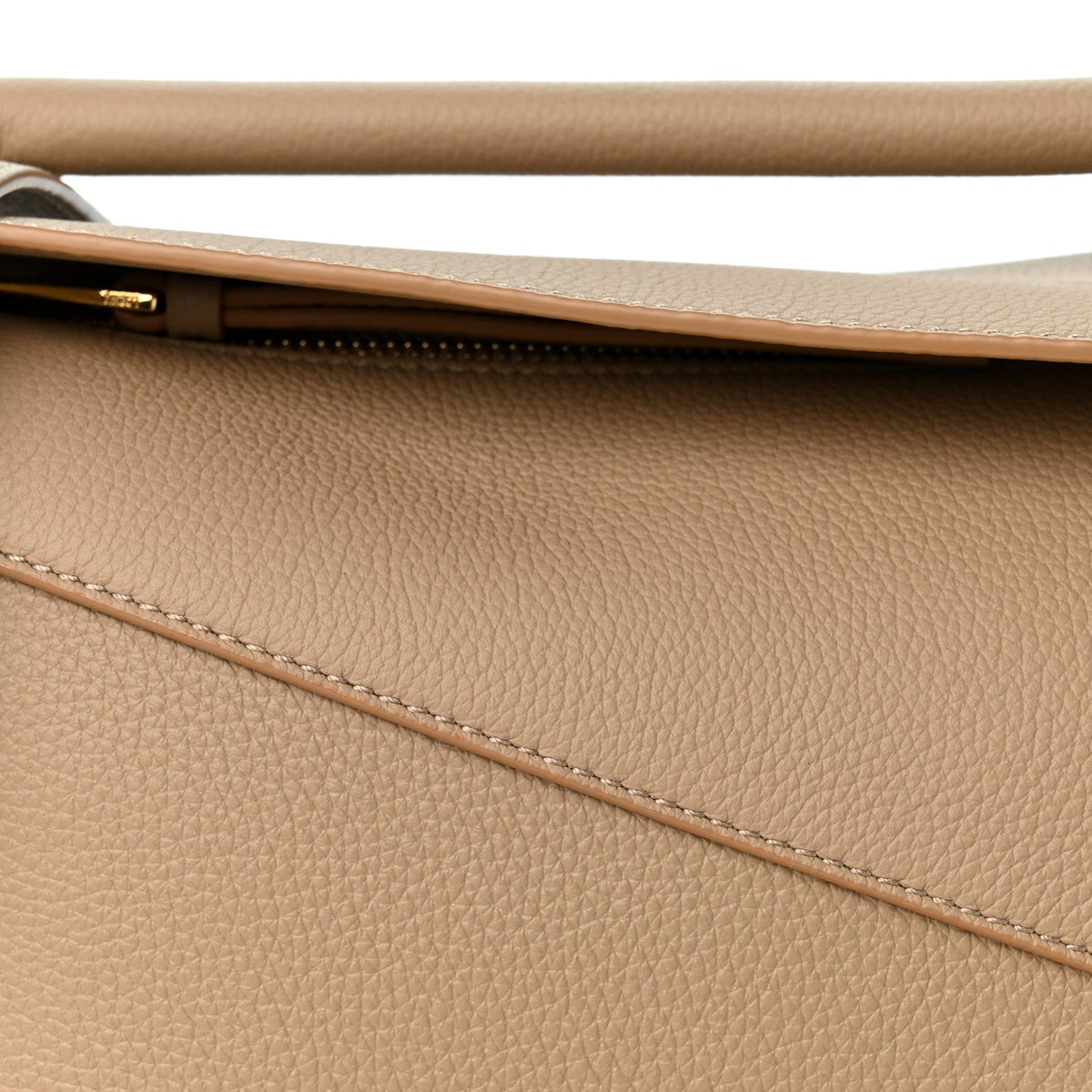 Loewe Grained Calfskin Small Puzzle Edge Bag Sand
