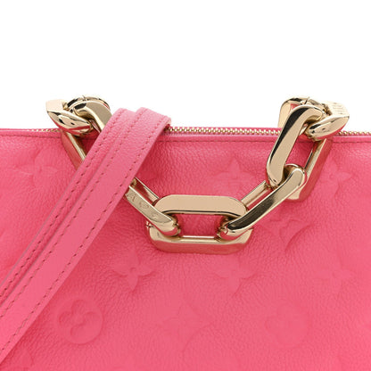 Louis Vuitton Calfskin Embossed Monogram Coussin BB Rose Fluo