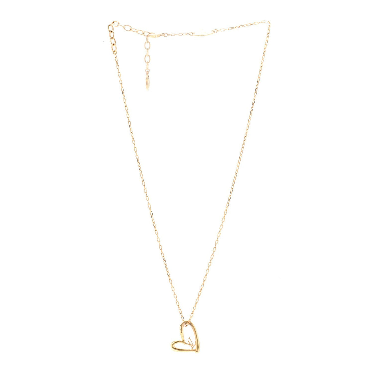 Louis Vuitton Metal Fall in Love Heart Pendant Necklace Gold
