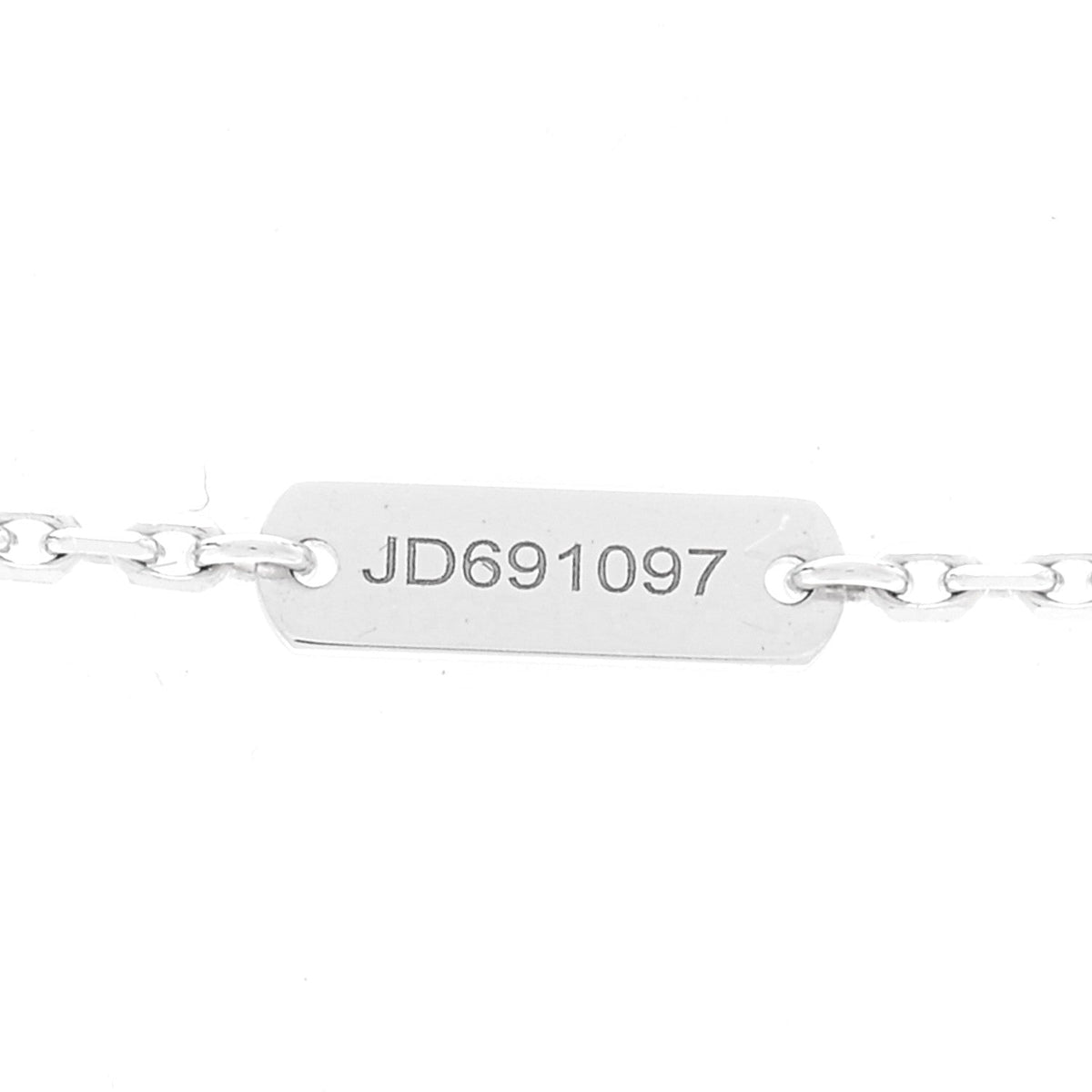 Van Cleef & Arpels 18K White Gold Guilloche Alhambra Pendant Necklace